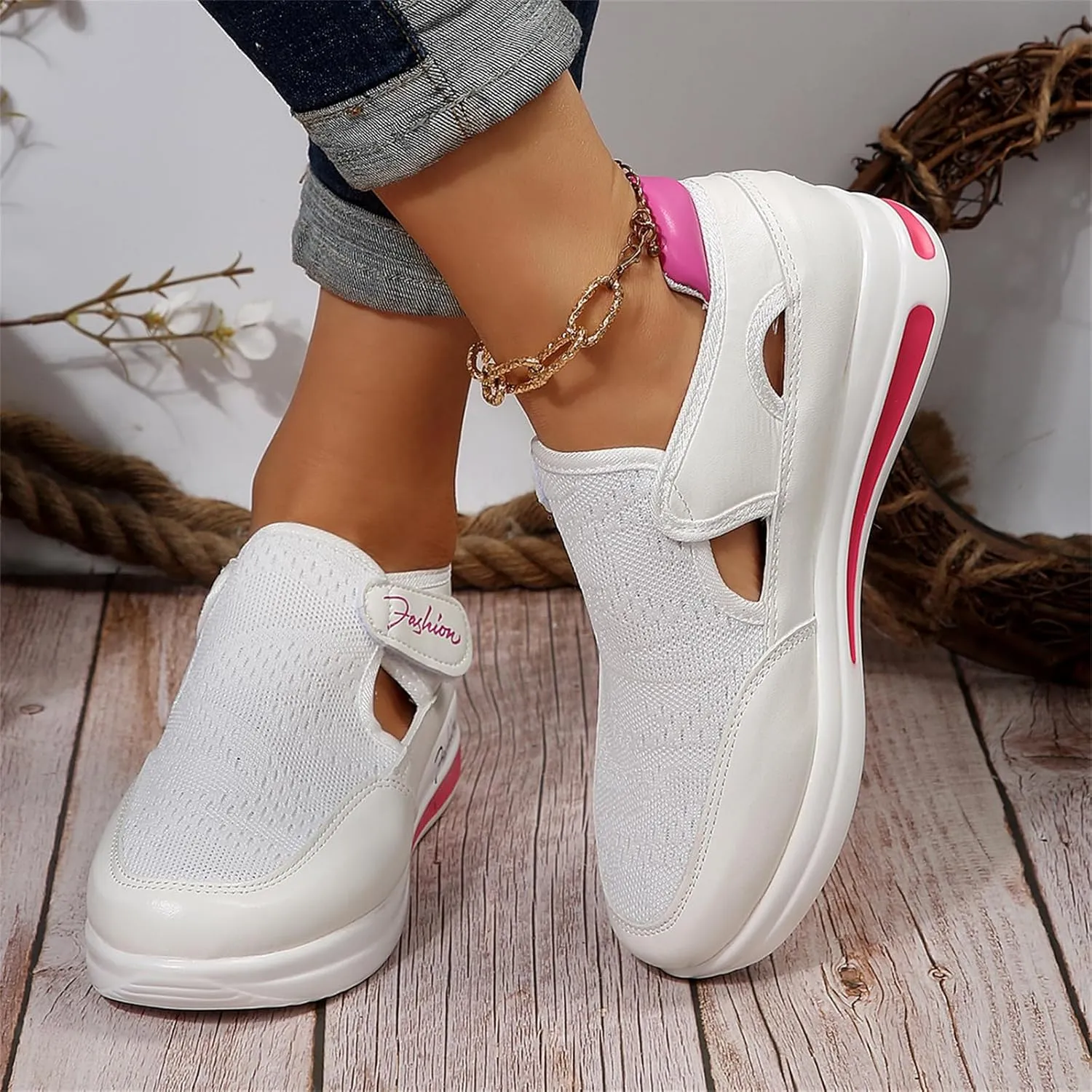 Lausiuoe Slip On Sneakers Women Wide Width Walking Loafers Non Slip Comfortable Lightweight Casual Flats Fashion Shoes