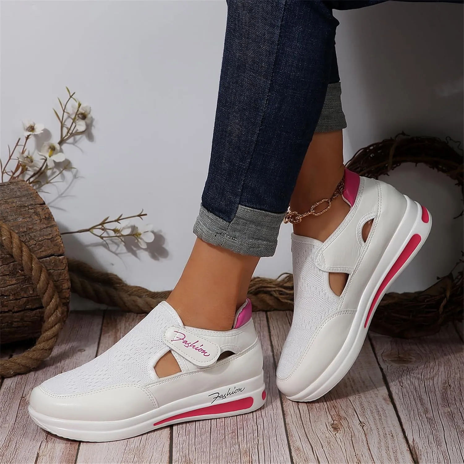 Lausiuoe Slip On Sneakers Women Wide Width Walking Loafers Non Slip Comfortable Lightweight Casual Flats Fashion Shoes