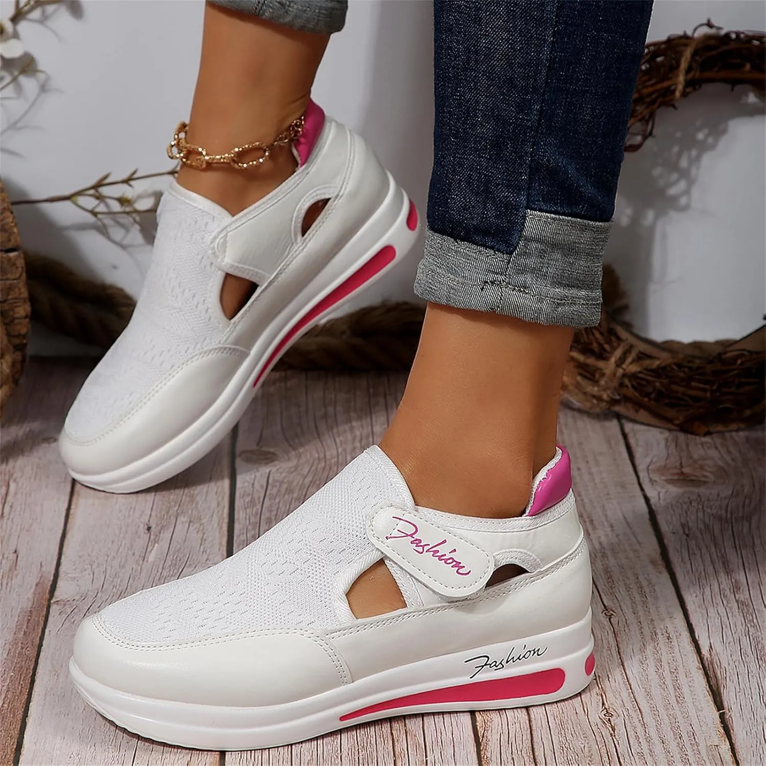 Lausiuoe Slip On Sneakers Women Wide Width Walking Loafers Non Slip Comfortable Lightweight Casual Flats Fashion Shoes