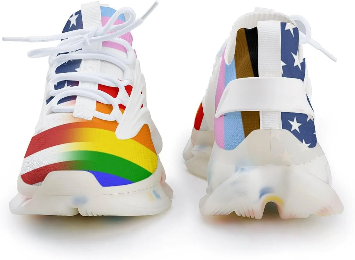 LGBT Transgender American Flag Men's Running Shoes Lightweight Walking Shoe Breathable Sneaker