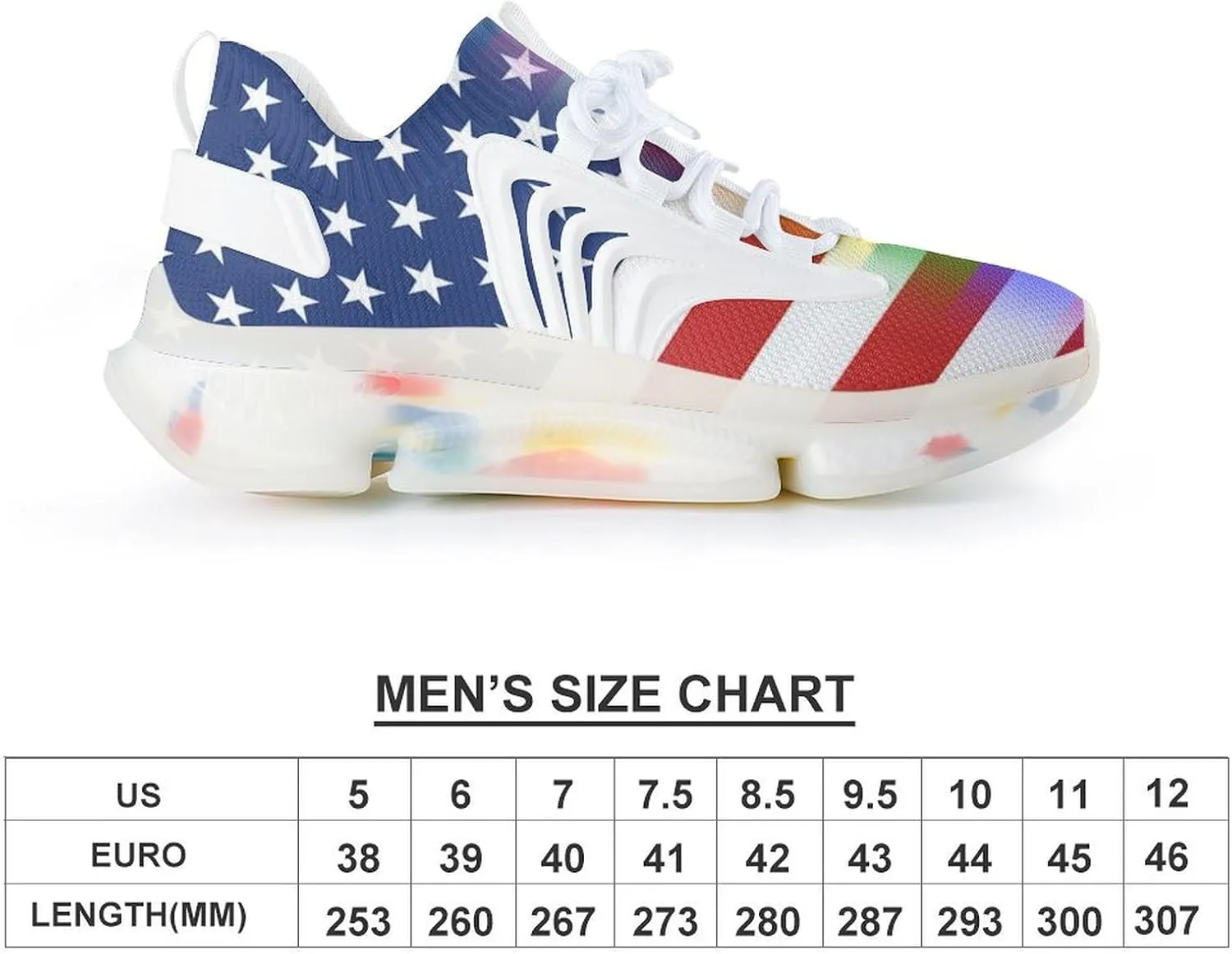 LGBT Transgender American Flag Men's Running Shoes Lightweight Walking Shoe Breathable Sneaker