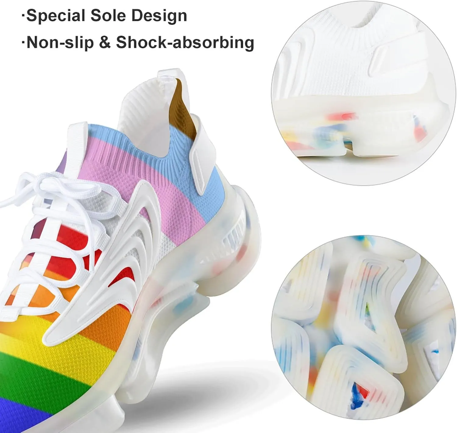 LGBT Transgender American Flag Men's Running Shoes Lightweight Walking Shoe Breathable Sneaker