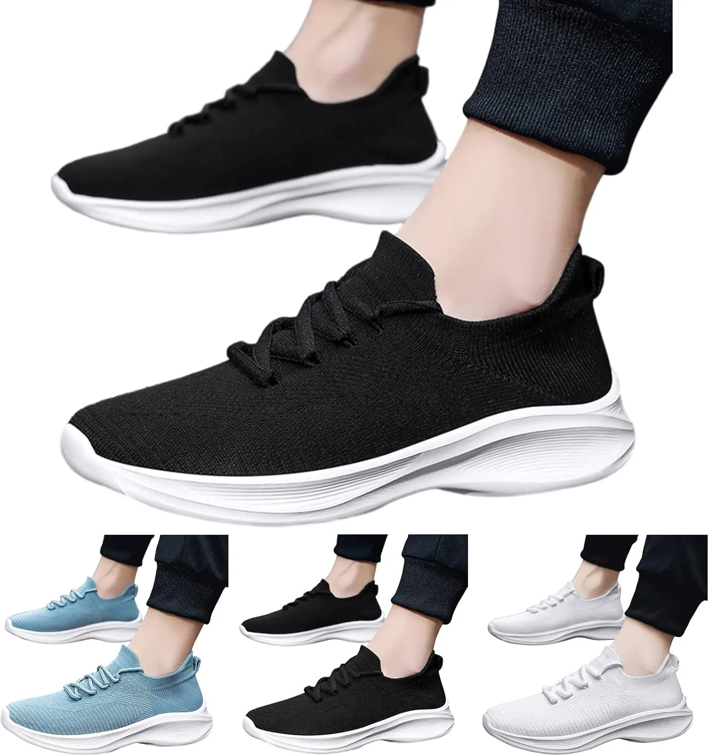 Lightweight Arch Support Sneakers for Men Breathable Casual Comfortable Walking Sneaker Casual Stretch Sneaker