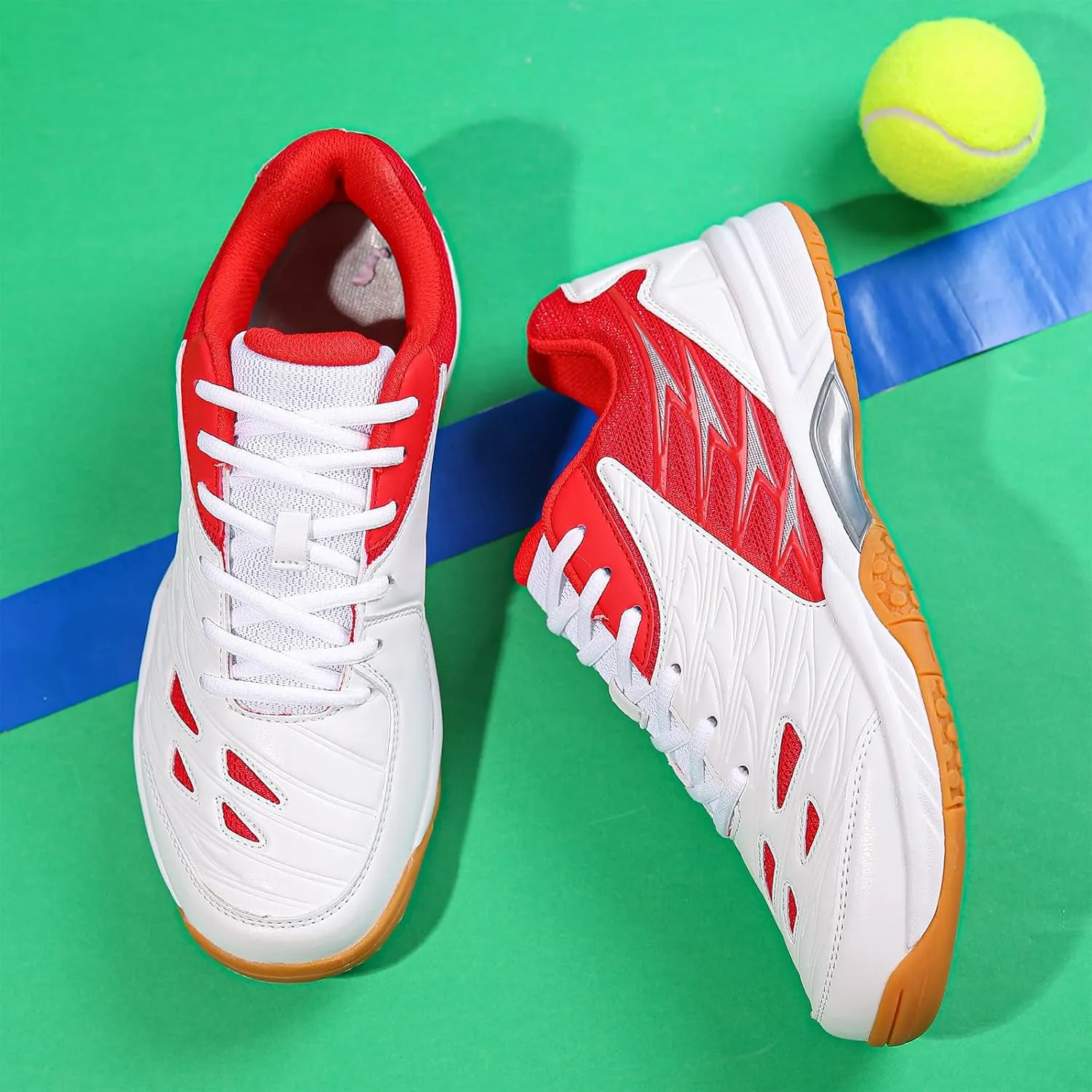 Lightweight Tennis and Pickleball Court Shoes - Versatile Indoor/Outdoor Sneakers for Badminton with Arch Support for Enhanced Comfort and Performance