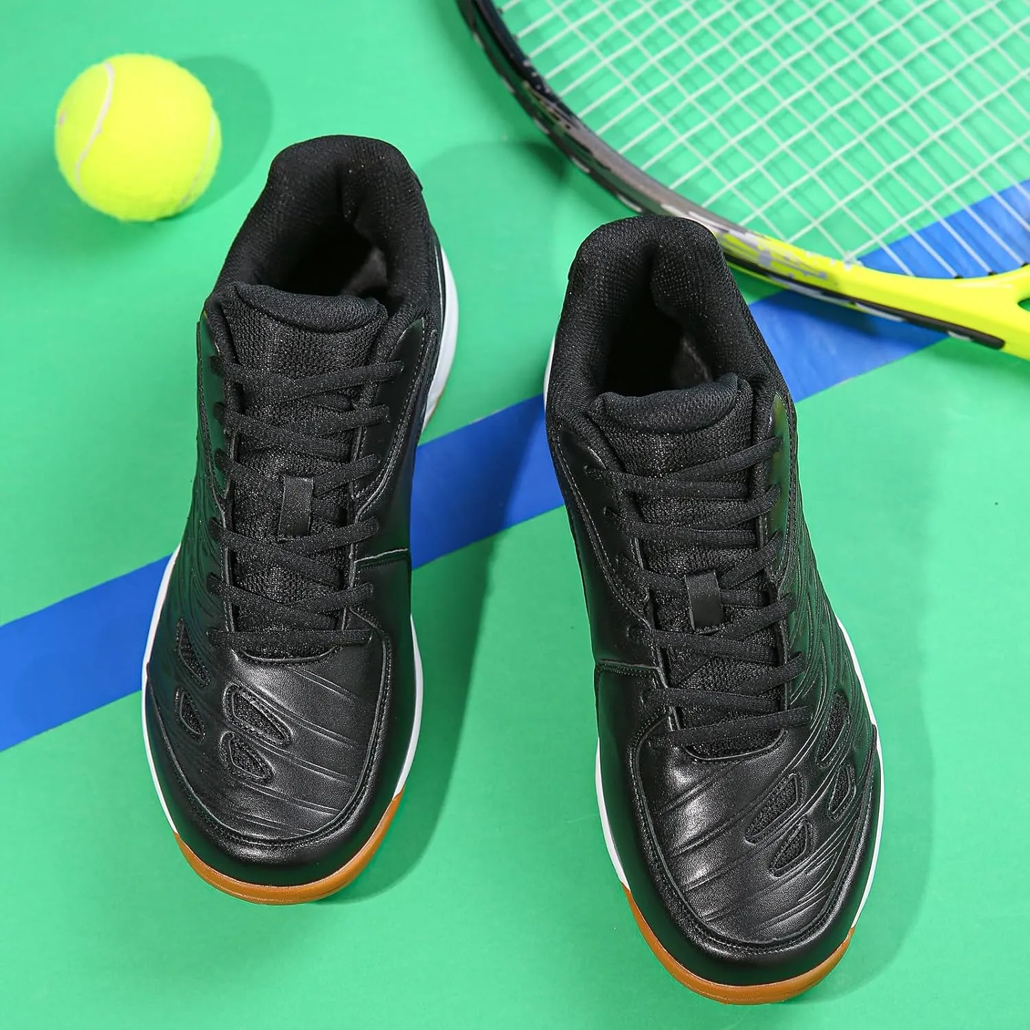 Lightweight Tennis and Pickleball Court Shoes - Versatile Indoor/Outdoor Sneakers for Badminton with Arch Support for Enhanced Comfort and Performance
