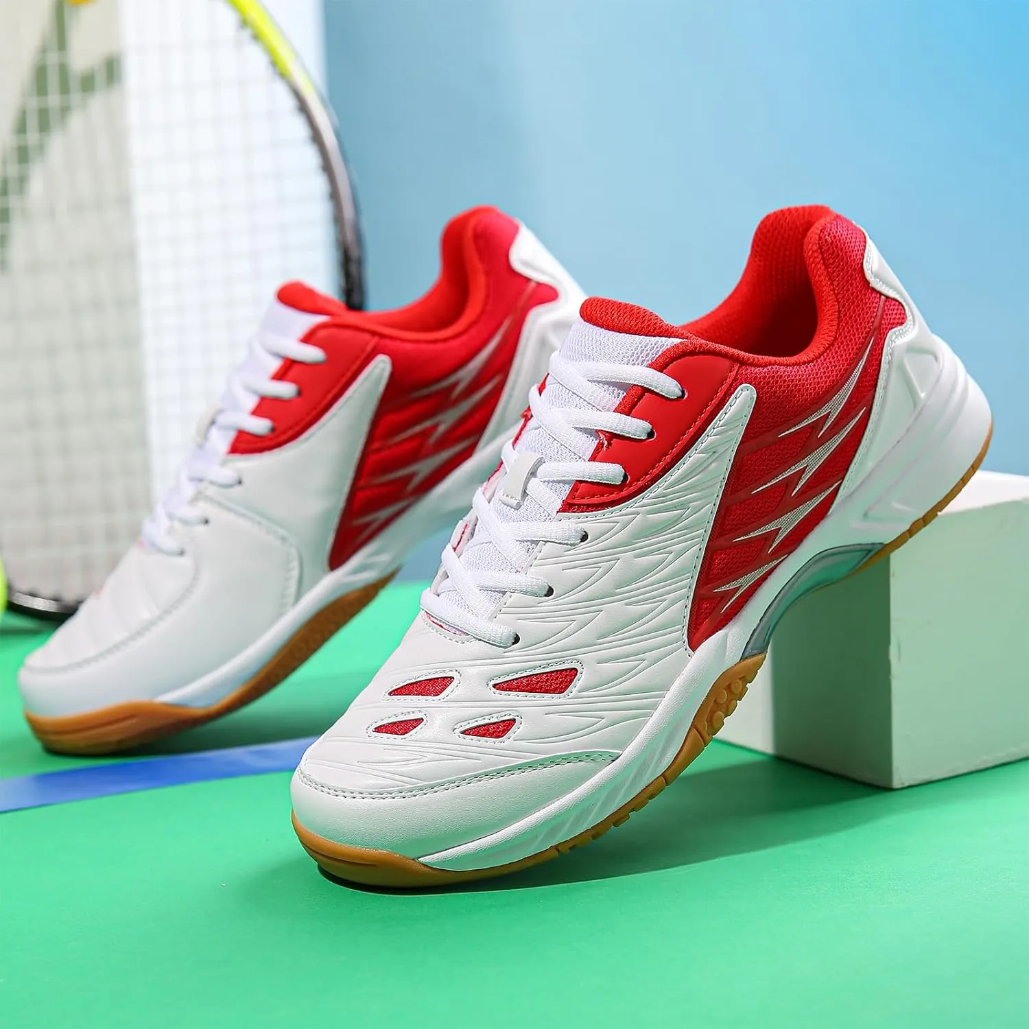 Lightweight Tennis and Pickleball Court Shoes - Versatile Indoor/Outdoor Sneakers for Badminton with Arch Support for Enhanced Comfort and Performance