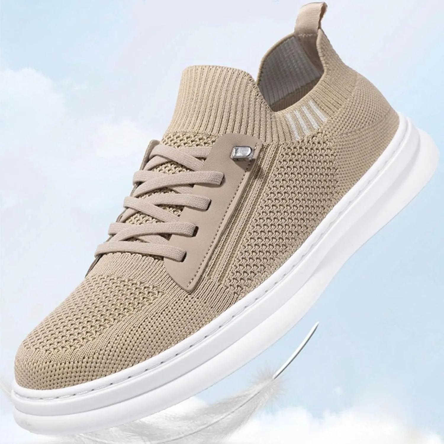 Lightweight Work Shoes for Men Slip On Lightweight Breathable Fashion Sneaker Hook and Loop Orthopedic Sneakers