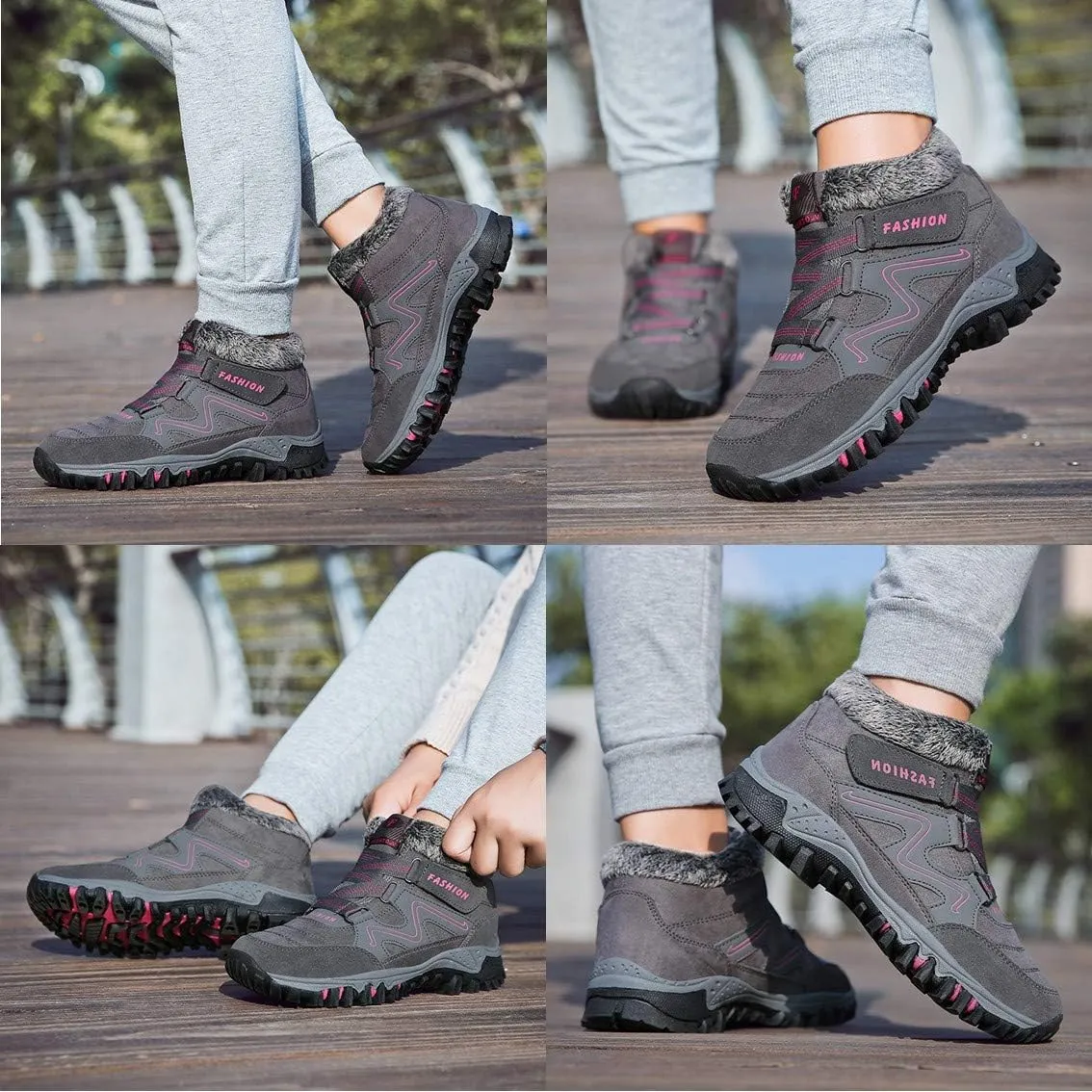 MAIZUN Womens Snow Boots Anti-slip Warm Fur Lined Ankle Booties Comfor Winter Outdoor Hiking Boots Size 6-9.5