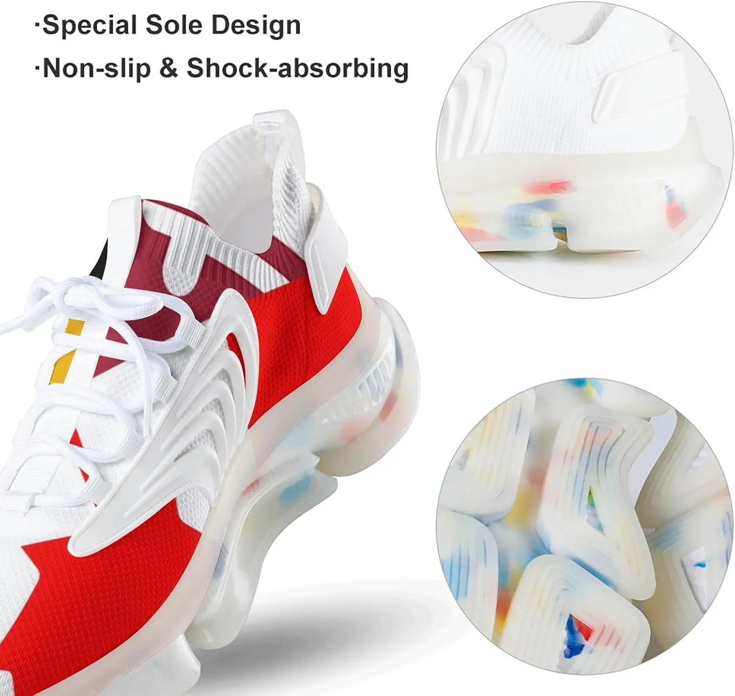 Maryland Canada Flag Men's Running Shoes Lightweight Walking Shoe Breathable Sneaker