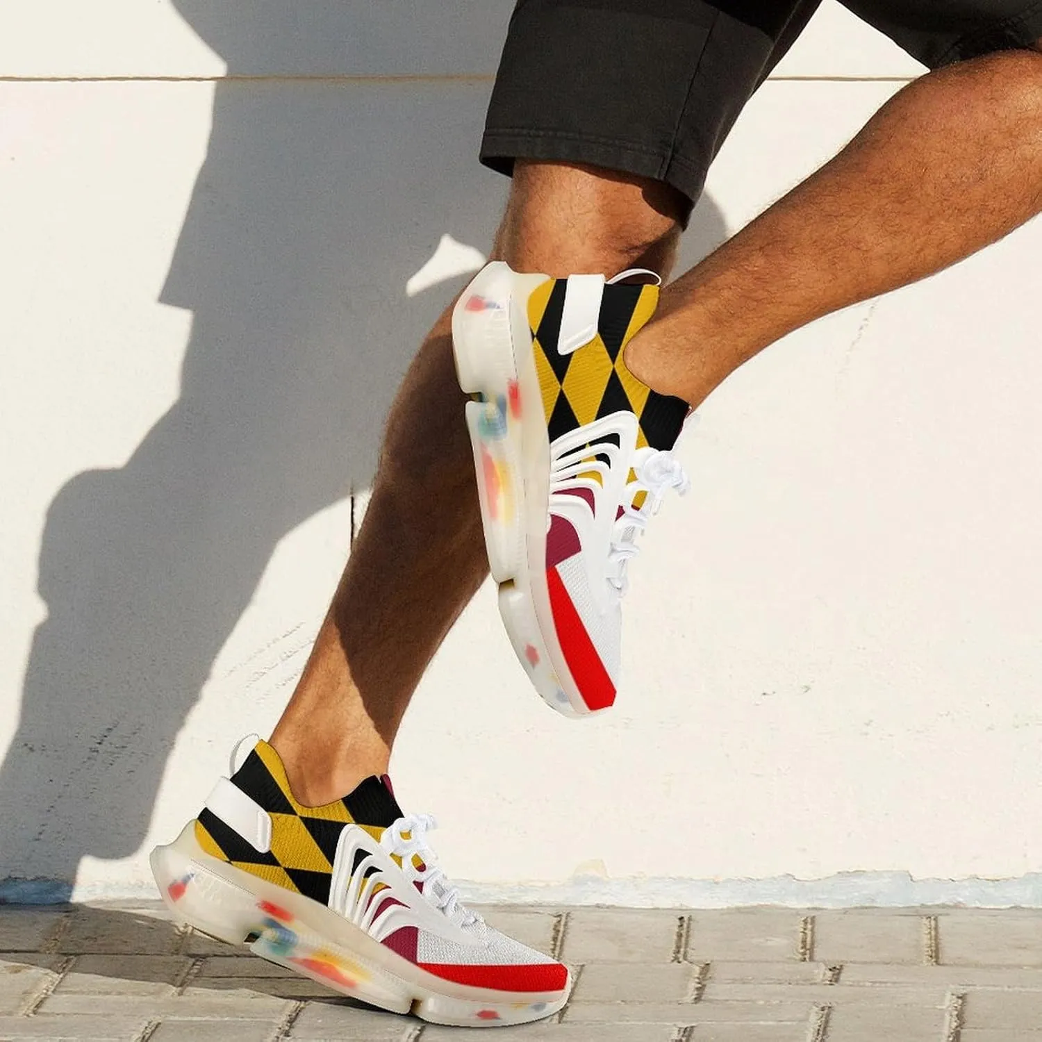 Maryland Canada Flag Men's Running Shoes Lightweight Walking Shoe Breathable Sneaker