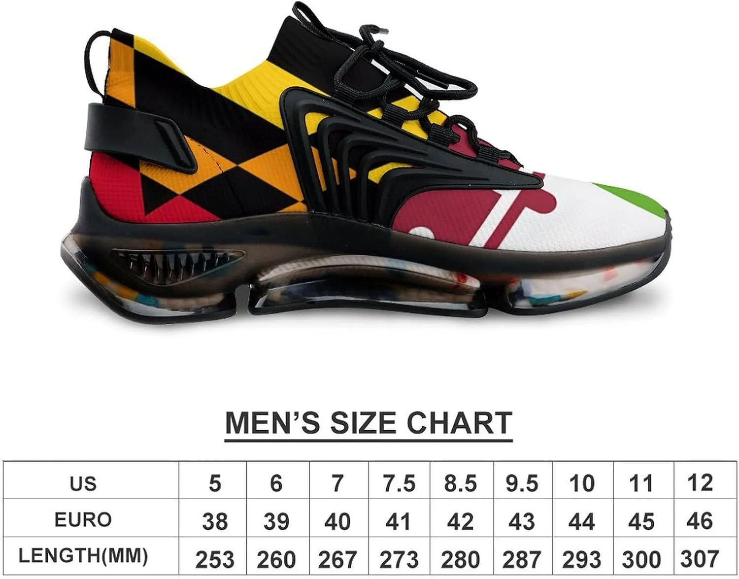 Maryland LGBT Flag Men's Running Shoes Lightweight Walking Shoe Breathable Sneaker