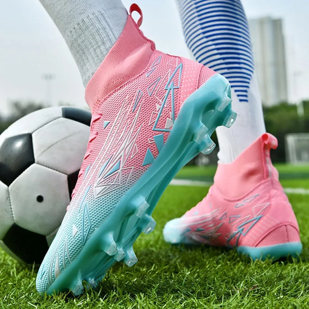 Maylrvjv Men's Soccer Cleats Football Shoes Breathable Non-Slip Outdoor/Indoor/Competition/Training Futsal Sneakers