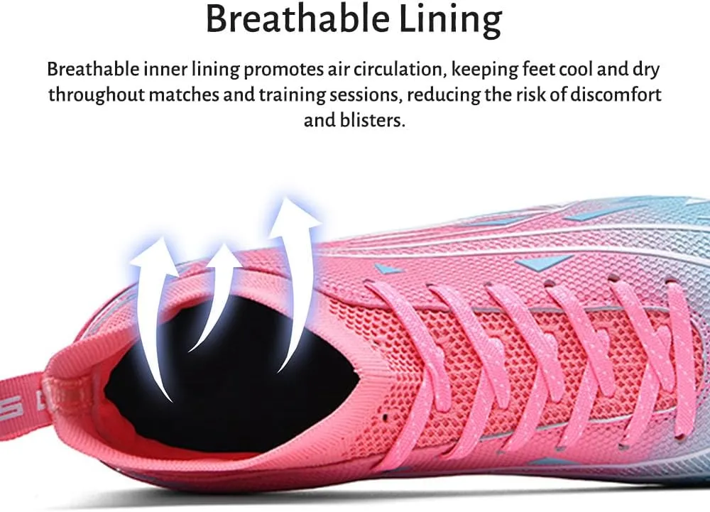 Maylrvjv Men's Soccer Cleats Football Shoes Breathable Non-Slip Outdoor/Indoor/Competition/Training Futsal Sneakers