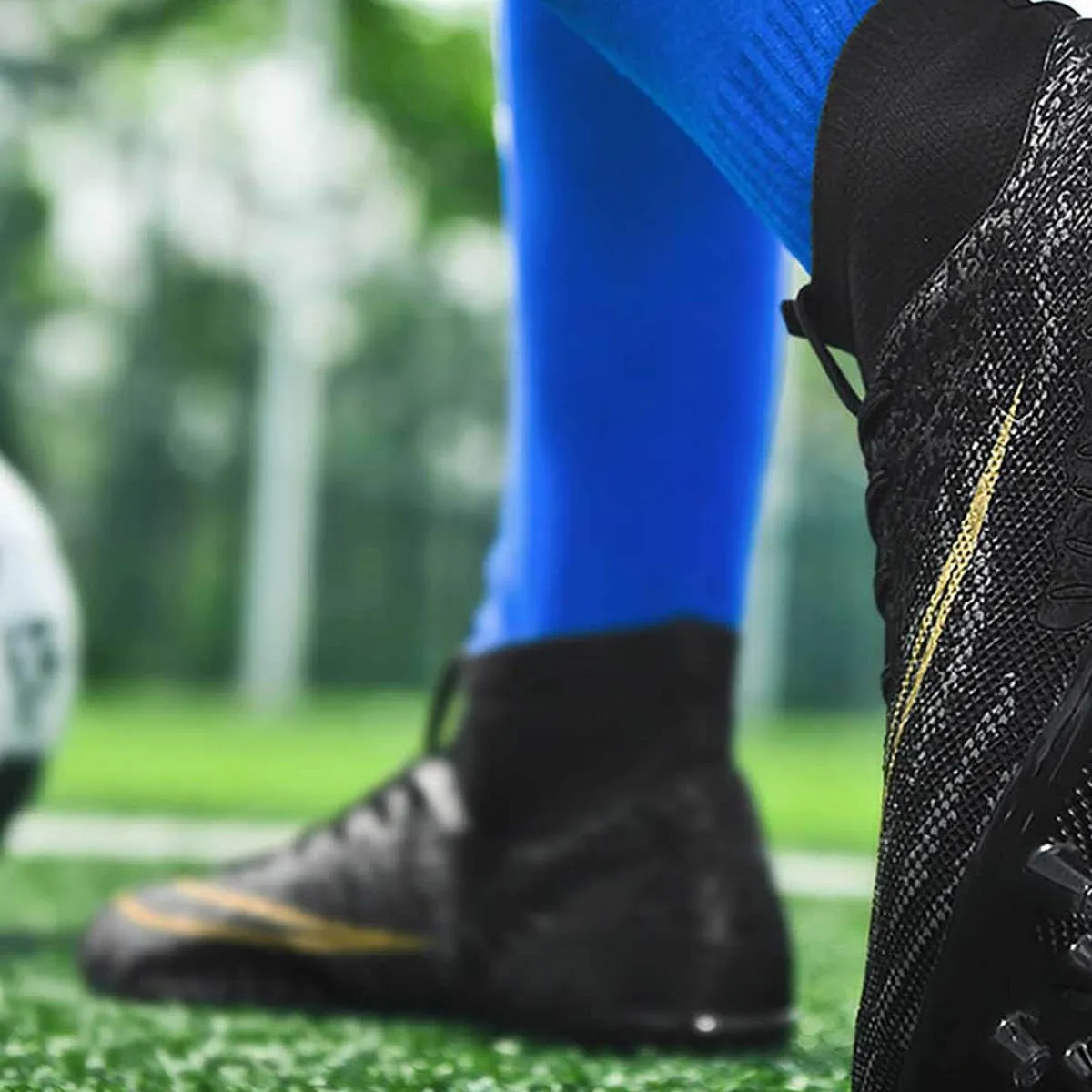 MEBAMY Men's Soccer Shoes Cleats Professional High Top Breathable Athletic Football Boots Outdoor Indoor Turf Field Professional Spikes Game Training Athletic for Boys Soccer Cleats
