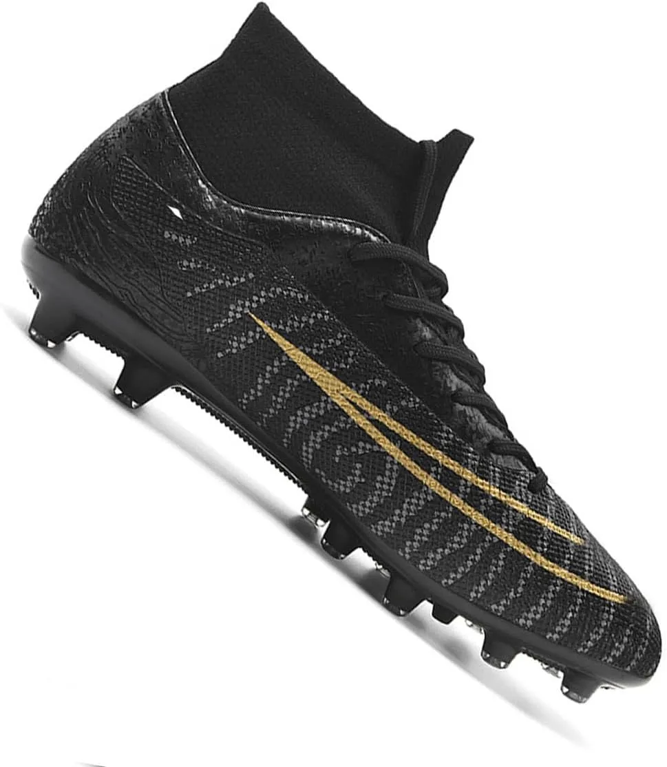 MEBAMY Men's Soccer Shoes Cleats Professional High Top Breathable Athletic Football Boots Outdoor Indoor Turf Field Professional Spikes Game Training Athletic for Boys Soccer Cleats