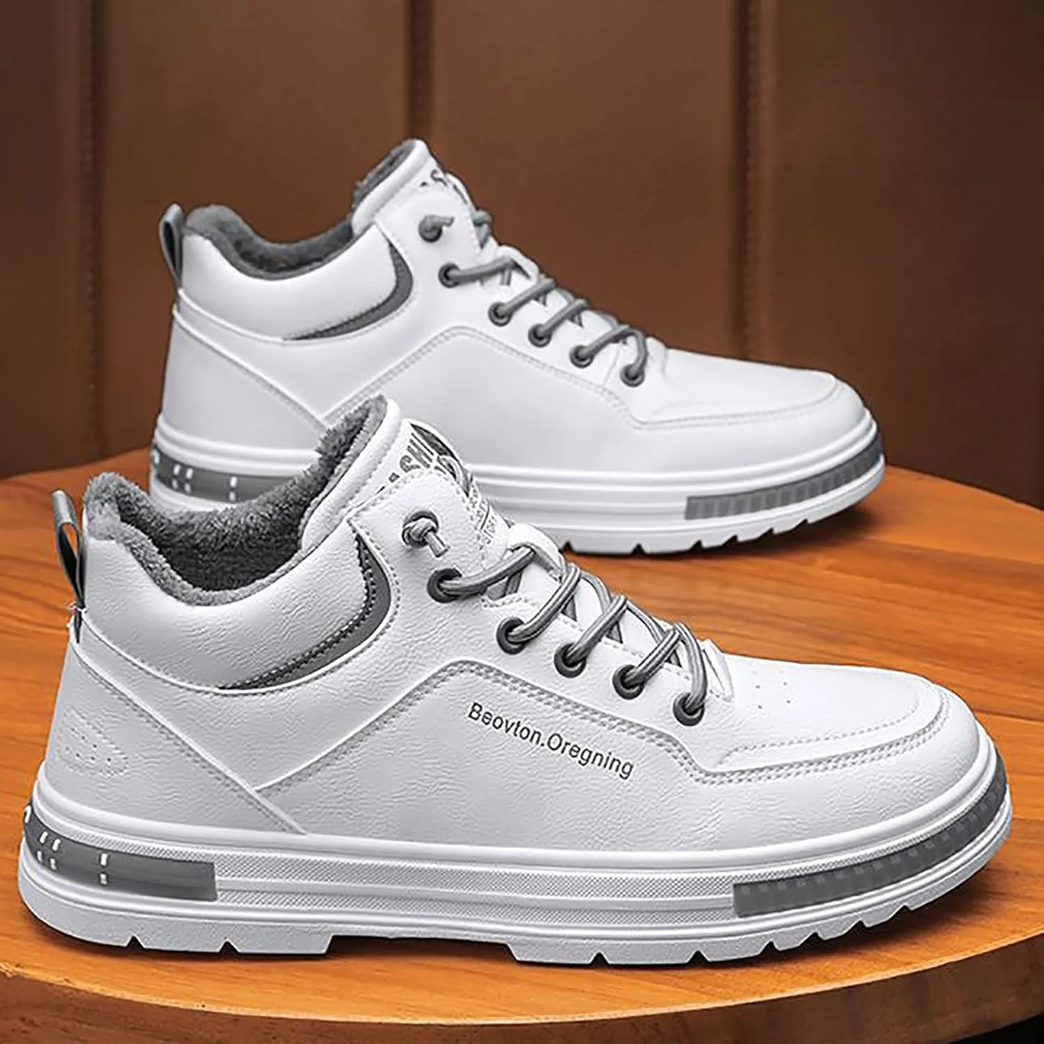Men and Winter High Top Casual Shoes Plush and Thick Cotton Shoes New Versatile Trendy Sports Sneaker Insoles Men