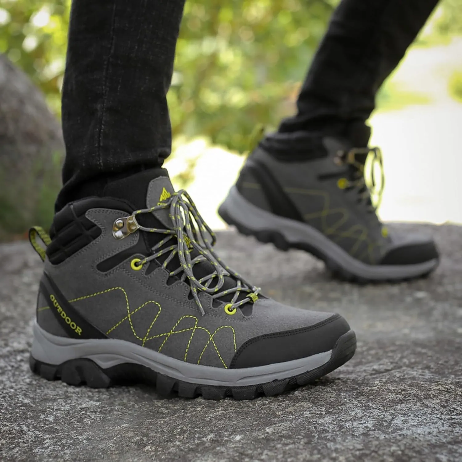 Men Shoes Couple Hiking Shoes Fashion Thick Sole Outdoor Mountaineering Sneakers Lightweight Walking Boots Men