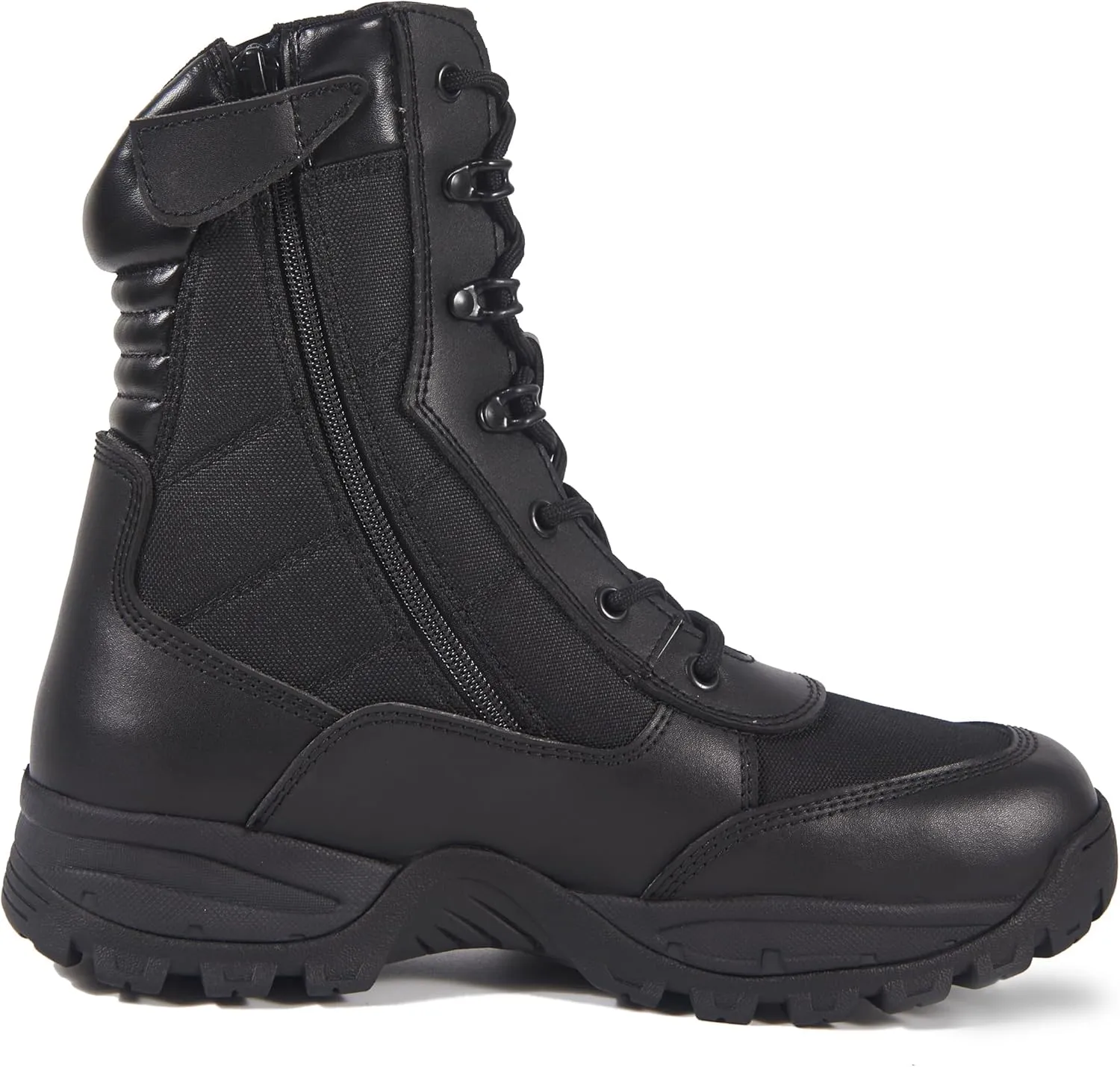 Men's 8 Inches Military Tactical Work Boot With Side Zipper - Lightweight Army Combat Desert Boot for Outdoor Use