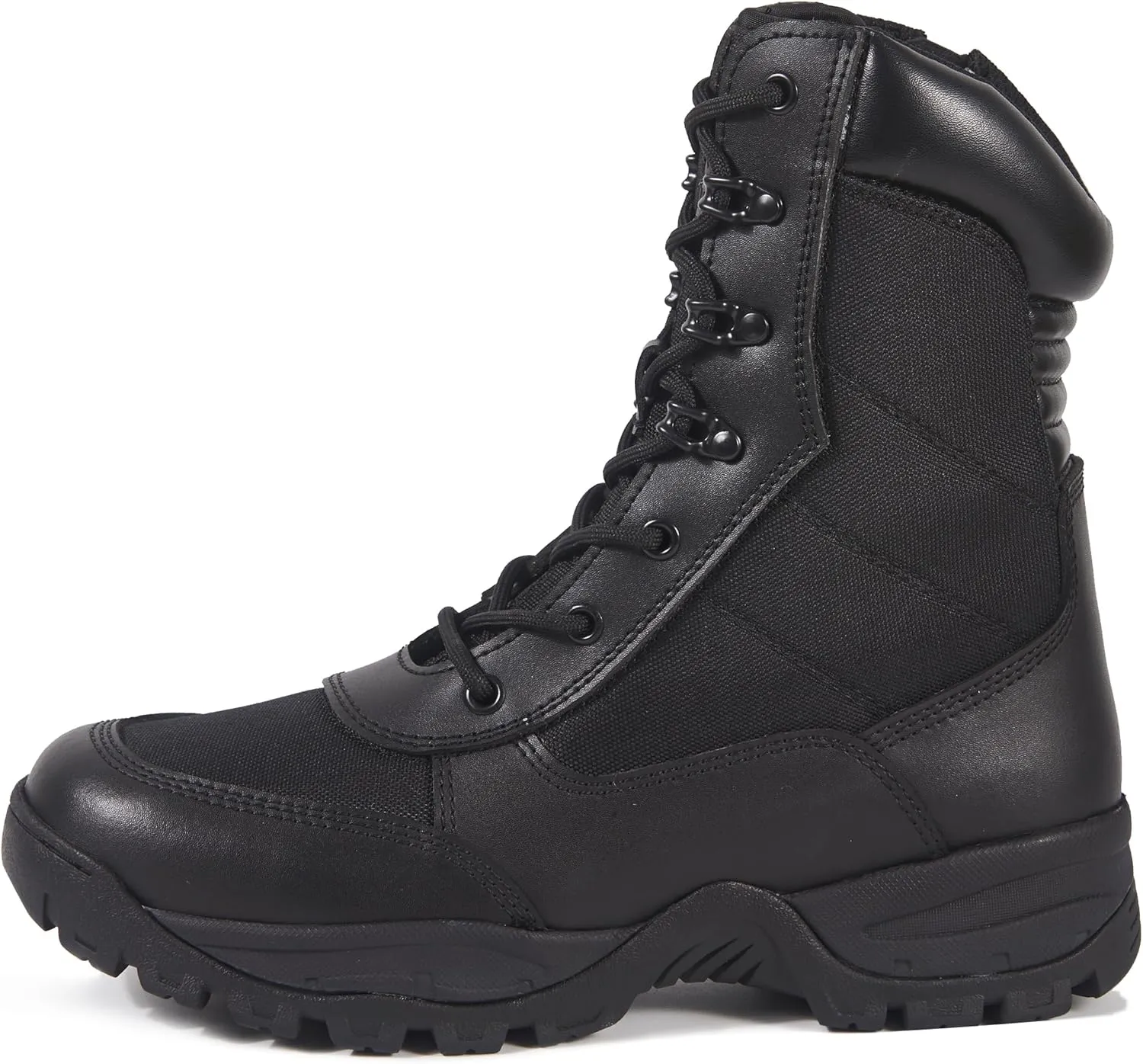 Men's 8 Inches Military Tactical Work Boot With Side Zipper - Lightweight Army Combat Desert Boot for Outdoor Use
