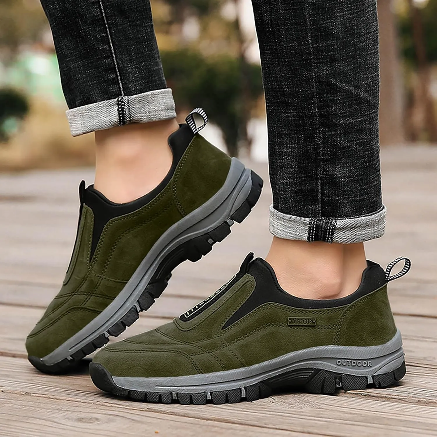 Men's Arch Support Insole Shoes Lightweight Sport Gym Jogging Walking Sneaker Lightweight Elderly Slip On Shoes