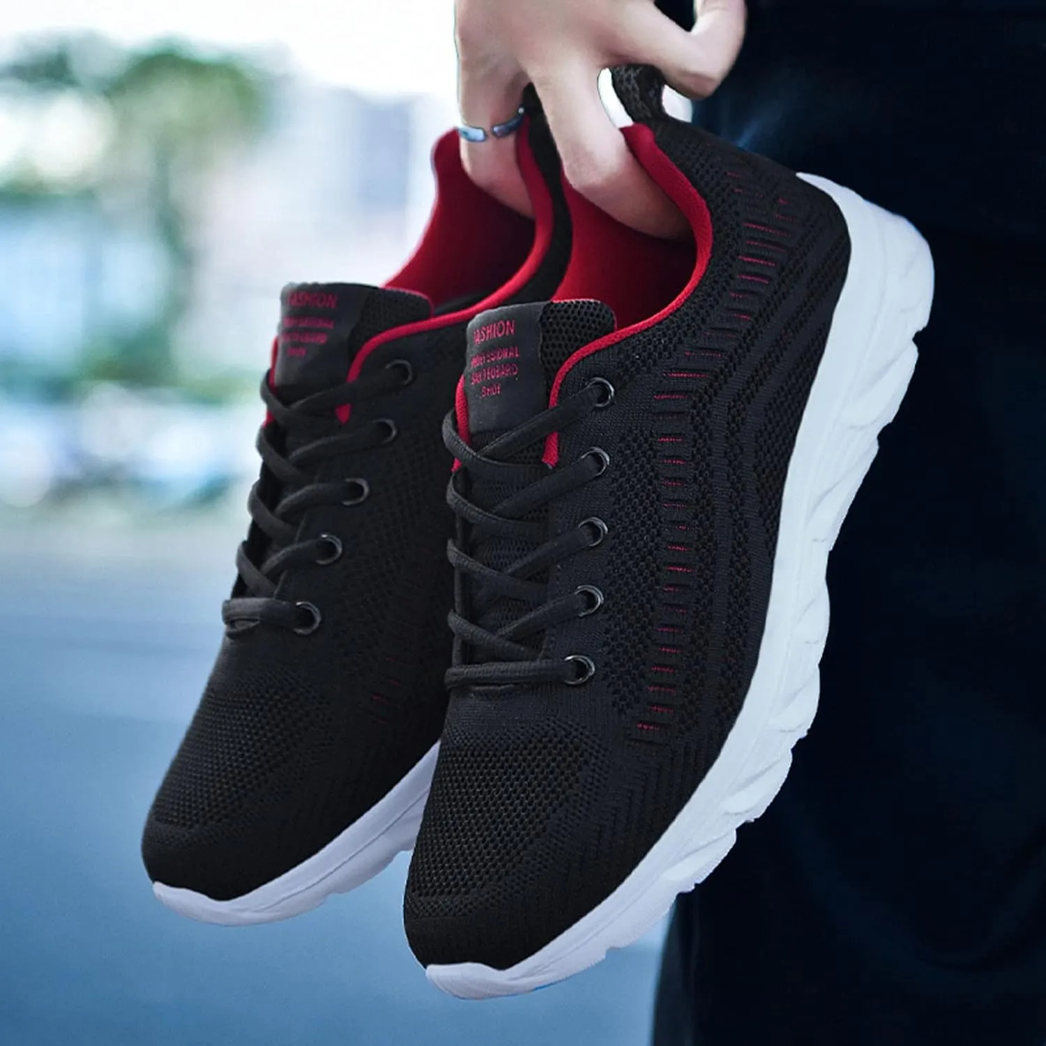 Mens Breathable Lace Up Running Shoes Recovery Air Athletic Running Tennis Shoe Lightweight Work Shoes for Men