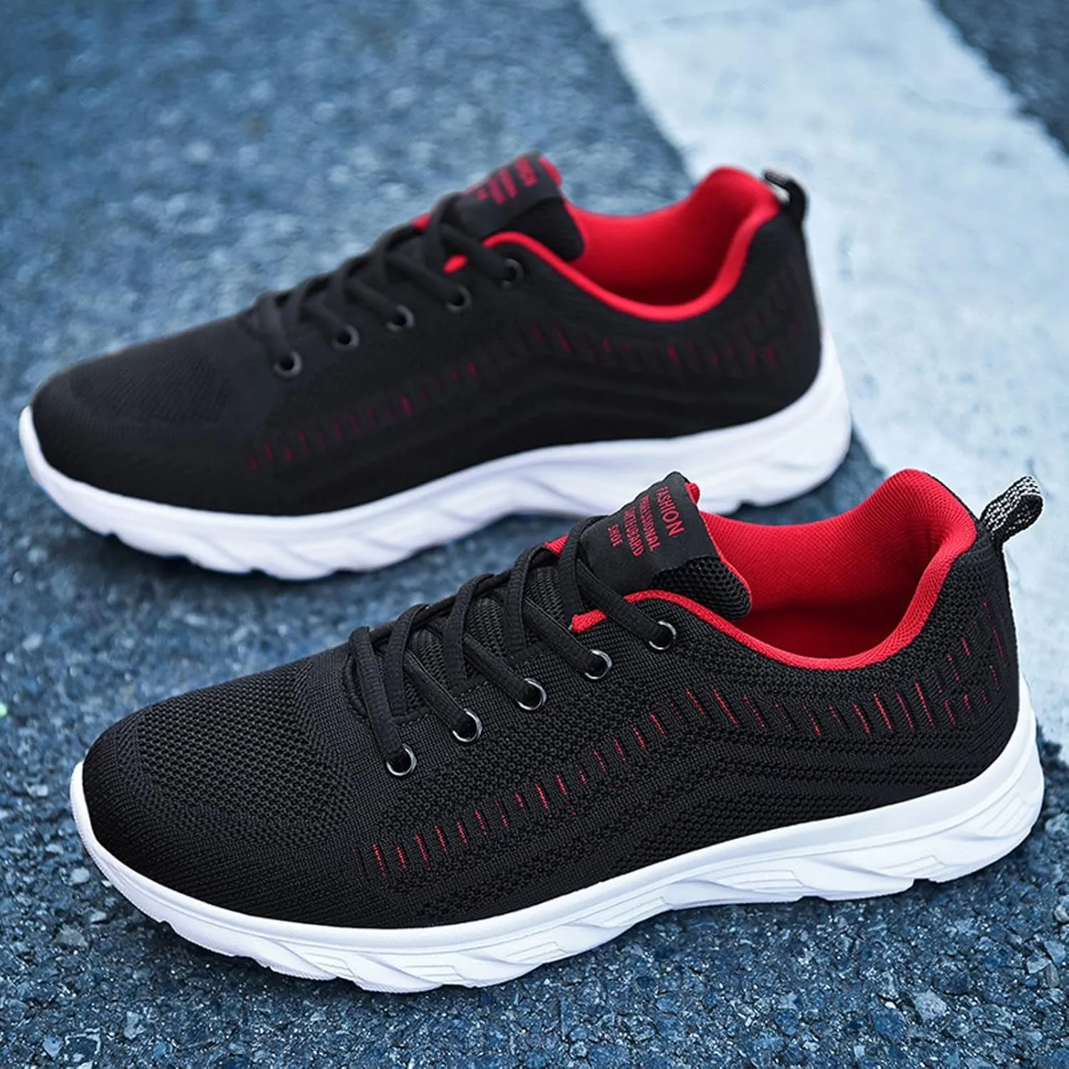 Mens Breathable Lace Up Running Shoes Recovery Air Athletic Running Tennis Shoe Lightweight Work Shoes for Men