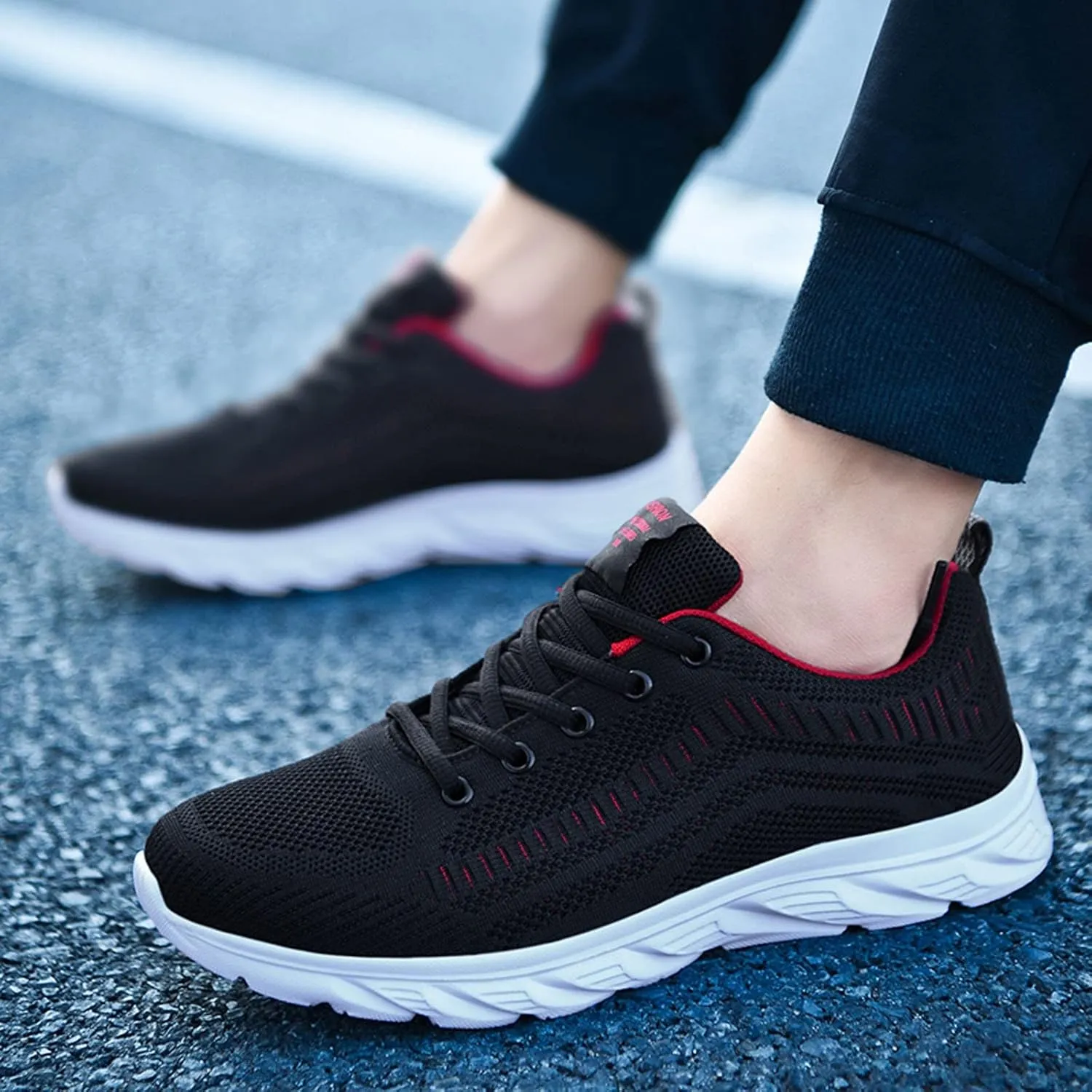 Mens Breathable Lace Up Running Shoes Recovery Air Athletic Running Tennis Shoe Lightweight Work Shoes for Men