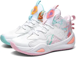 Men's Breathable Mesh Lace Up Basketball Shoes Fashion Non-Slip High-Top Sneakers Casual Gym Sports Tennis Jogging Running Walking Shoes