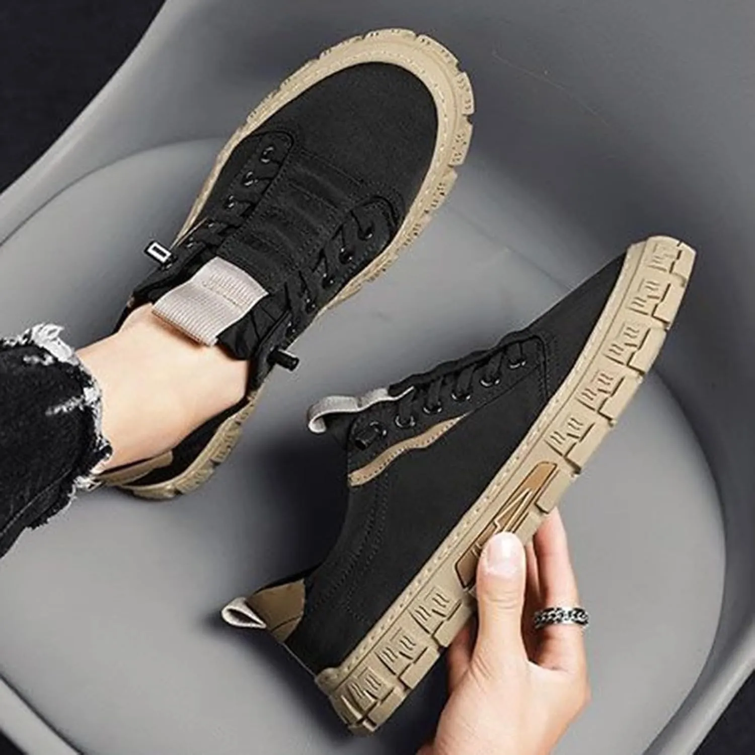 Men's Breathable Work Shoes All Casual Shoes Sports Fashion Casual Slip on Wide Shoes for Summer Autumn