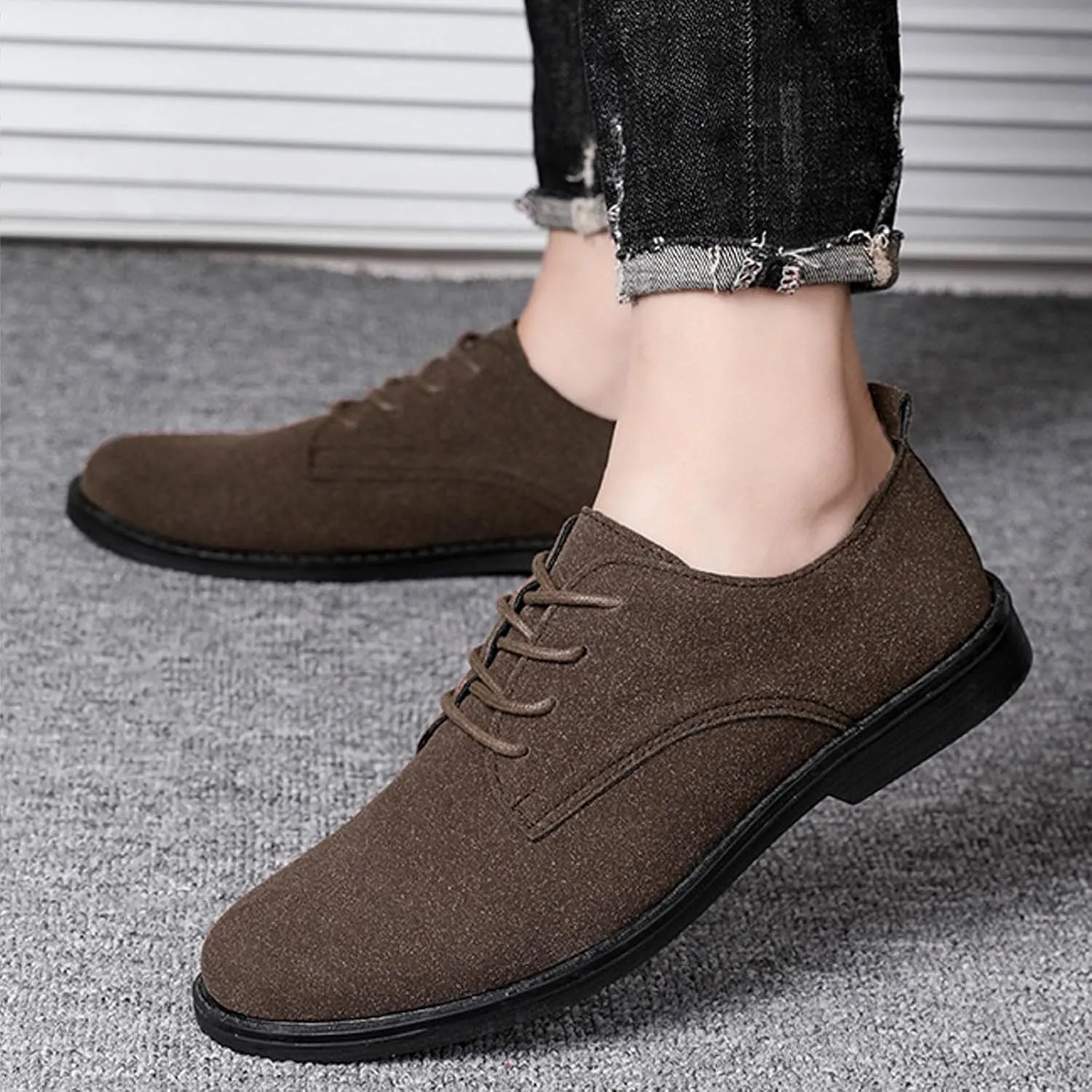 Men's Business Lace Up Dress Shoes Leisure Fashion Solid Color Breathable Comfortable Leather Low Top Leather Shoes