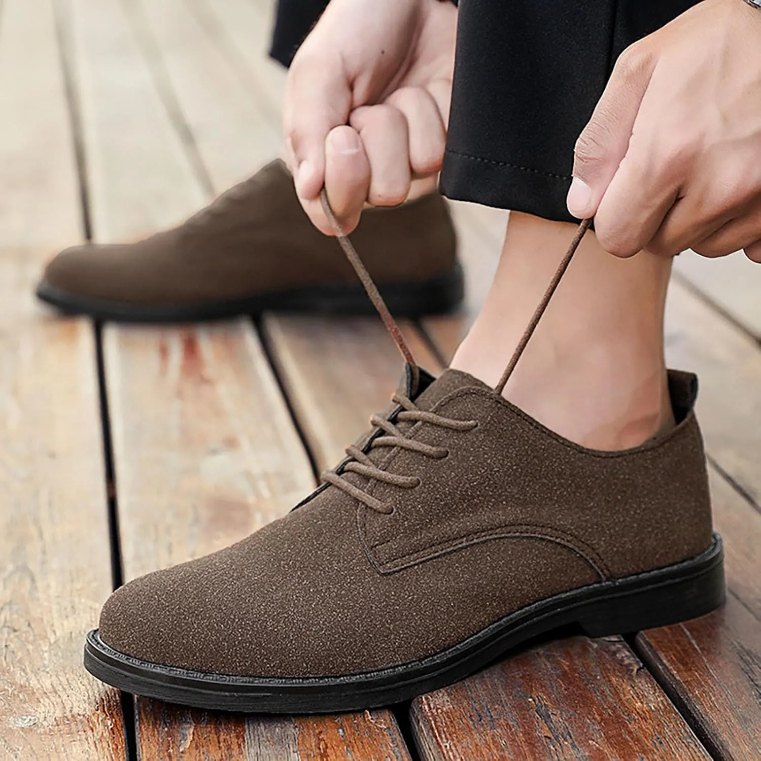 Men's Business Lace Up Dress Shoes Leisure Fashion Solid Color Breathable Comfortable Leather Low Top Leather Shoes