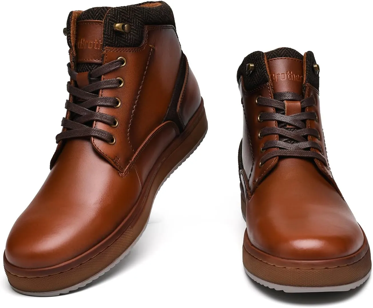 Men's Casual Sneakers Mid Top Fashion Sneaker Lightweight Leather Shoe for Outdoor Walking