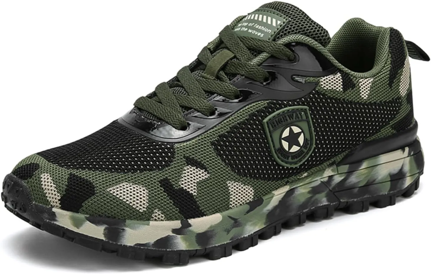 Men's Cross Country Running Shoes for Outdoor Climbing Hiking Casual Training Camouflage Shoes