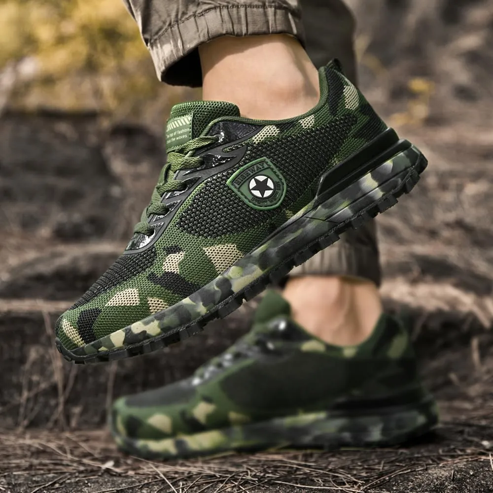 Men's Cross Country Running Shoes for Outdoor Climbing Hiking Casual Training Camouflage Shoes