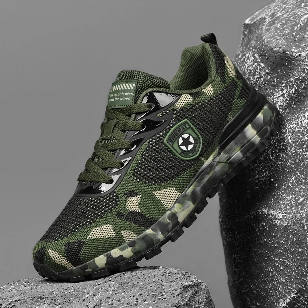 Men's Cross Country Running Shoes for Outdoor Climbing Hiking Casual Training Camouflage Shoes