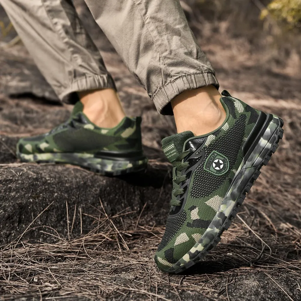 Men's Cross Country Running Shoes for Outdoor Climbing Hiking Casual Training Camouflage Shoes