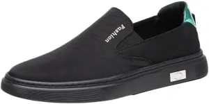 Men's Elastic Slip-On Canvas Shoes Soft Fabric Upper Lightweight Design Comfort Walking Shoes with Arch Support