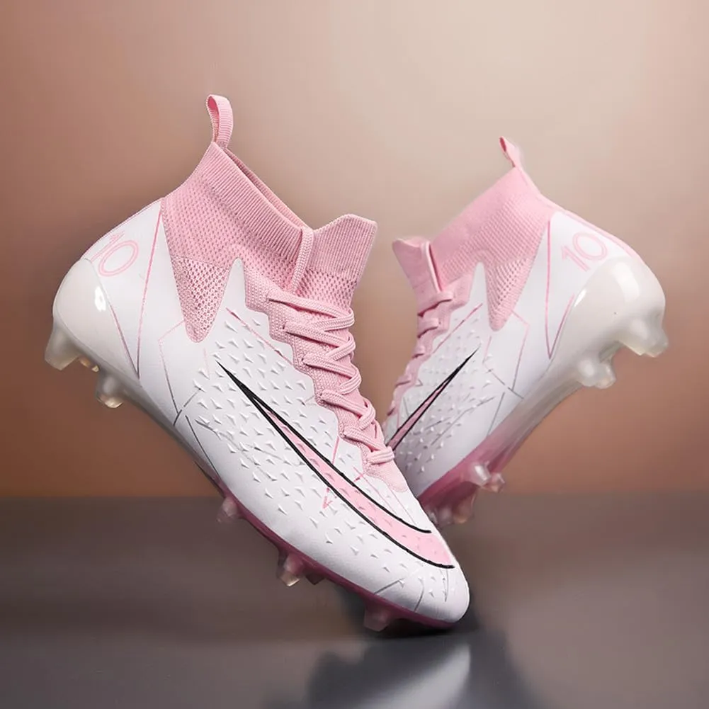 Men's High-Top Cleats Soccer for Football Training - Lightweight Turf Shoes for School - Futsal Shoes for Soccer Game