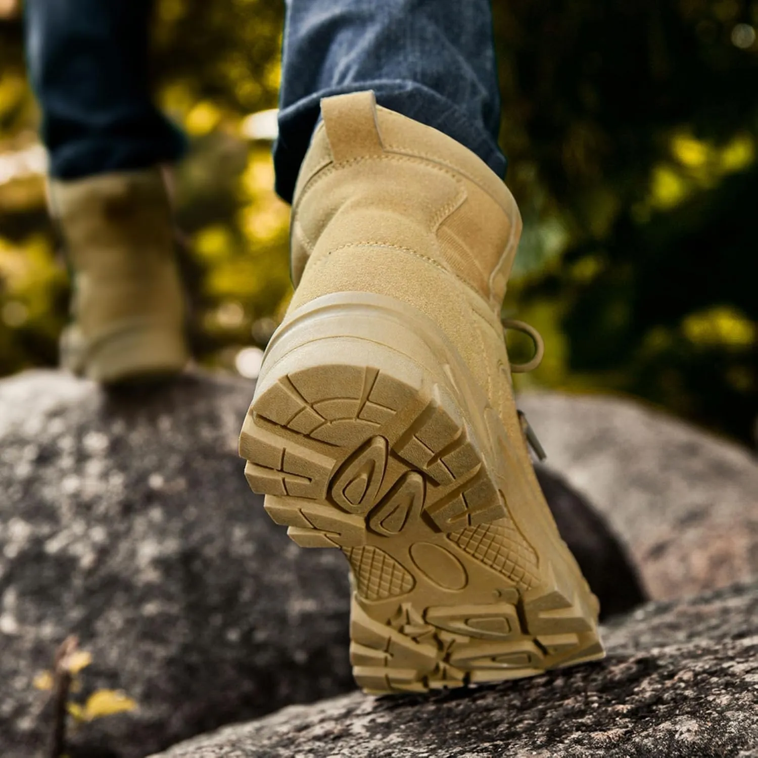 Men's Hiking Boots 6 Inches Tactical Work Boot Lightweight Suede Leather Military Combat Motorcycle Boots