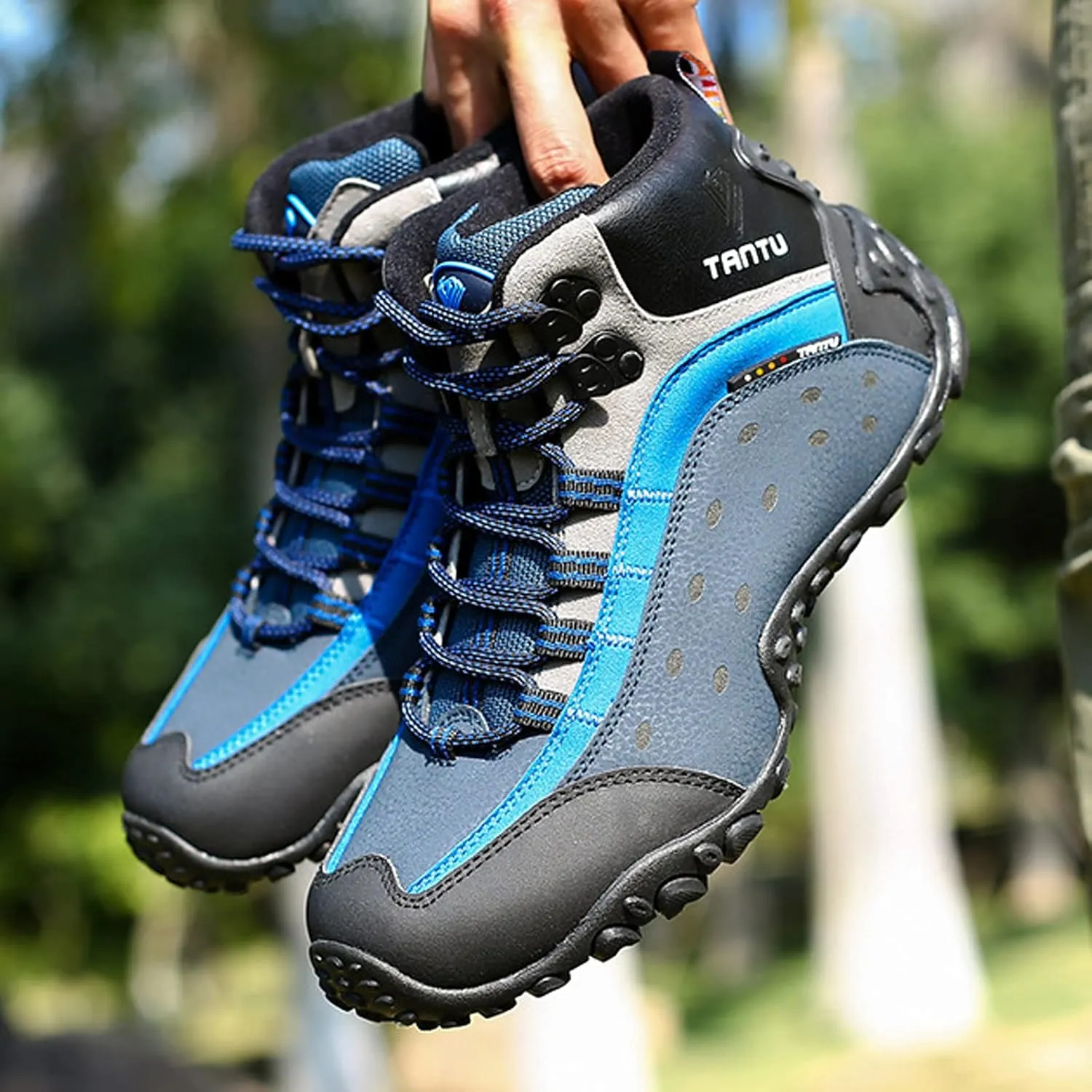 Mens Hiking Boots Walking Shoes Trekking Trail Running Outdoor High Rise Lace-Up Anti-Slip Backpacking Camping Shoe