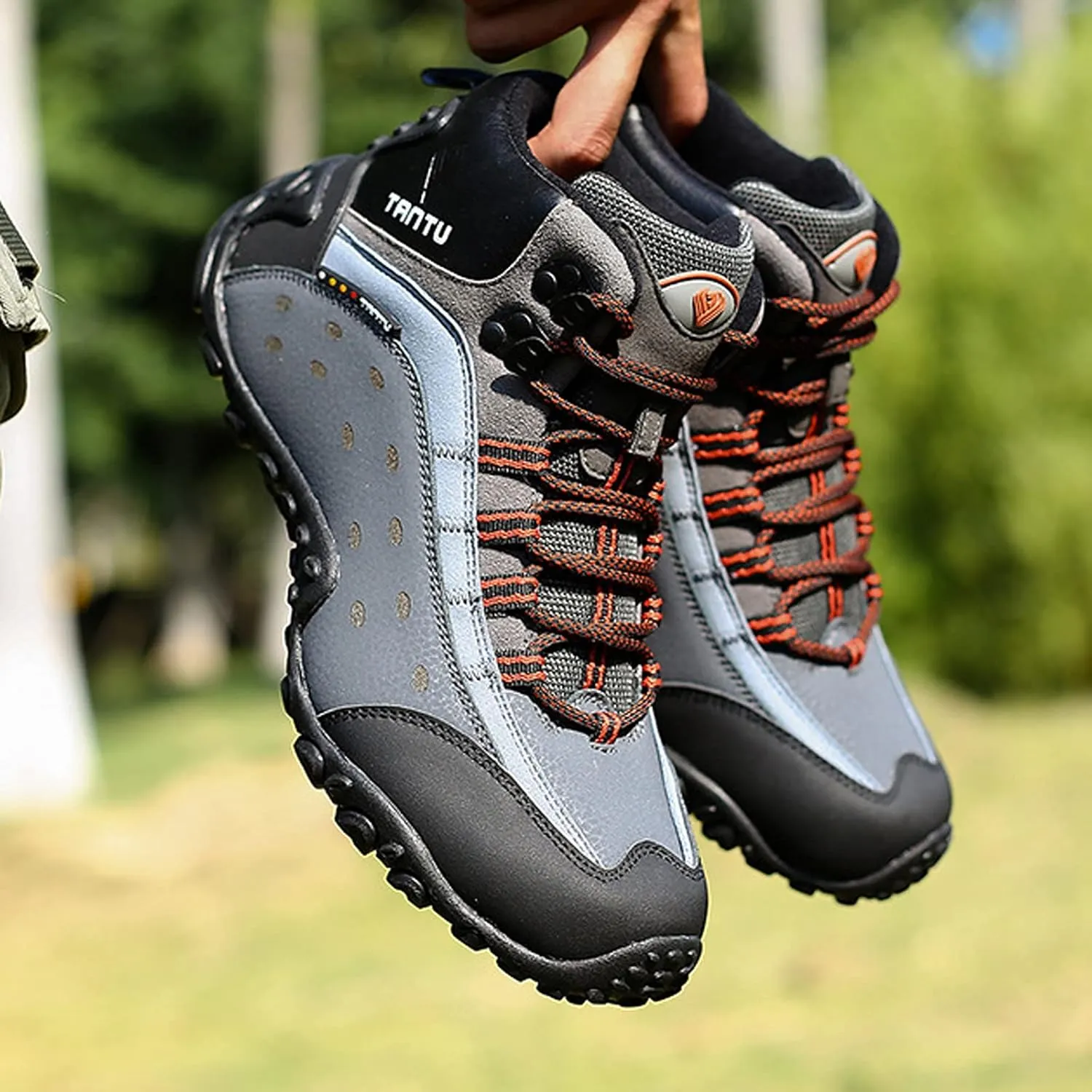Mens Hiking Boots Walking Shoes Trekking Trail Running Outdoor High Rise Lace-Up Anti-Slip Backpacking Camping Shoe
