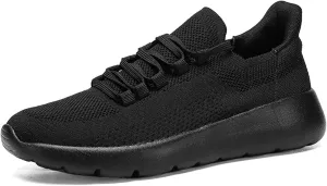 Men's Knit Lace Up Running Shoes Breathable Mesh Slip on Tennis Trainers Sneakers Lightweight Driving Walking Casual Shoes