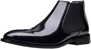 Men's Leather Shoes Business Casual Shoes Formal Shoes Slip-on Mid-top Work Boots(D,10)