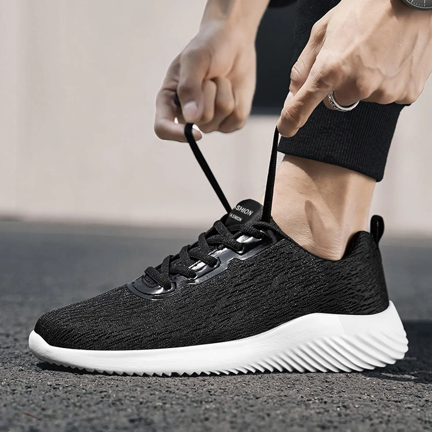 Men's Lightweight Cushion Sneakers Breathable Casual Comfortable Walking Sneaker Arch Support Plantar Fasciitis