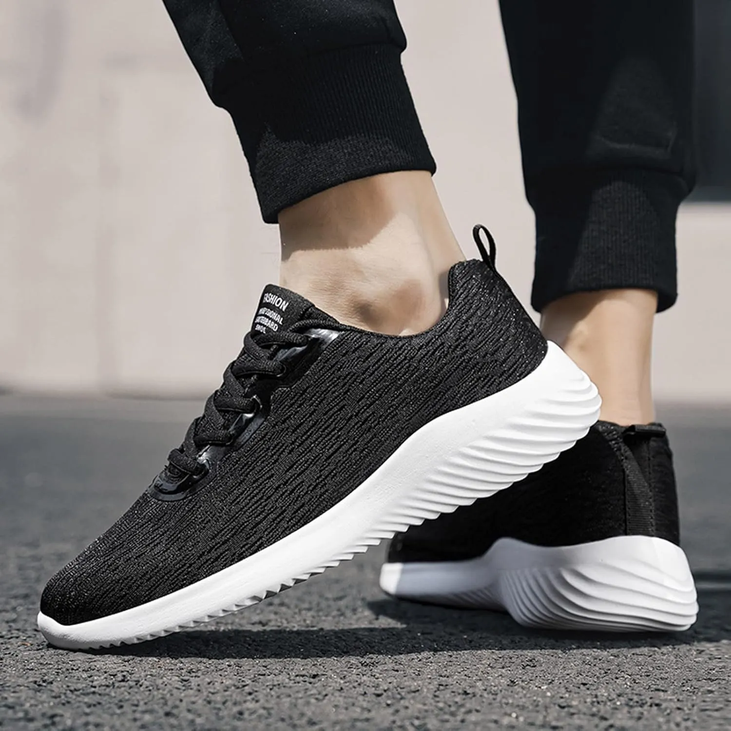 Men's Lightweight Cushion Sneakers Breathable Casual Comfortable Walking Sneaker Arch Support Plantar Fasciitis