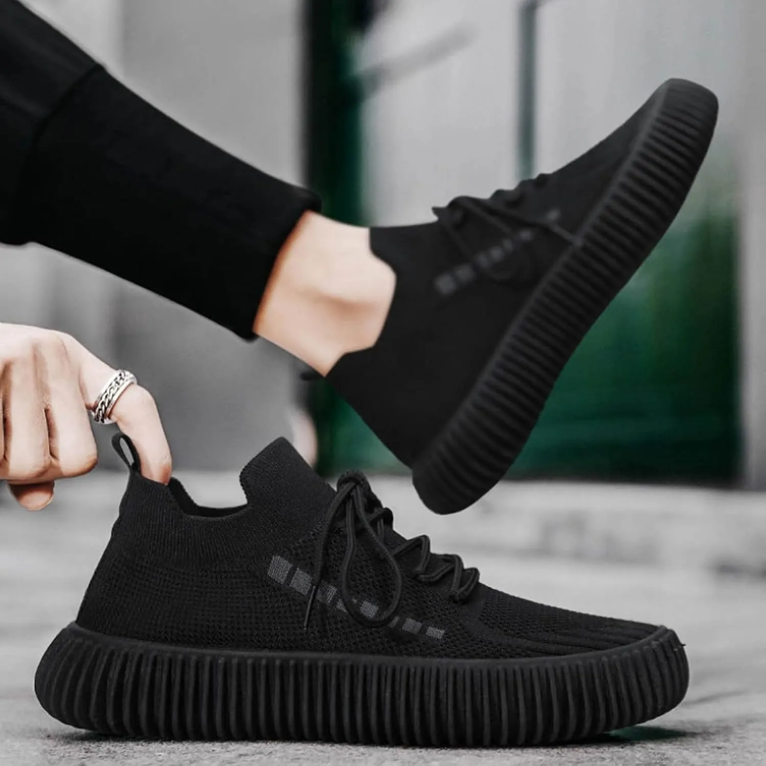 Men's Lightweight Cushion Sneakers Slip on Lightweight Breathable Fashion Sneaker Arch Support Plantar Fasciitis