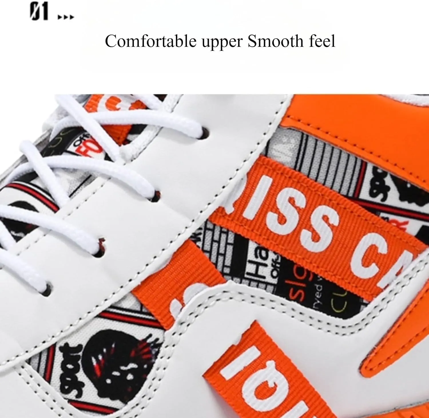 Mens Mid Top Sneakers - Skate Shoes for Men, Fashion Casual Skateboarding Sneakers, Walking Hundred Thick Bottom Shoes