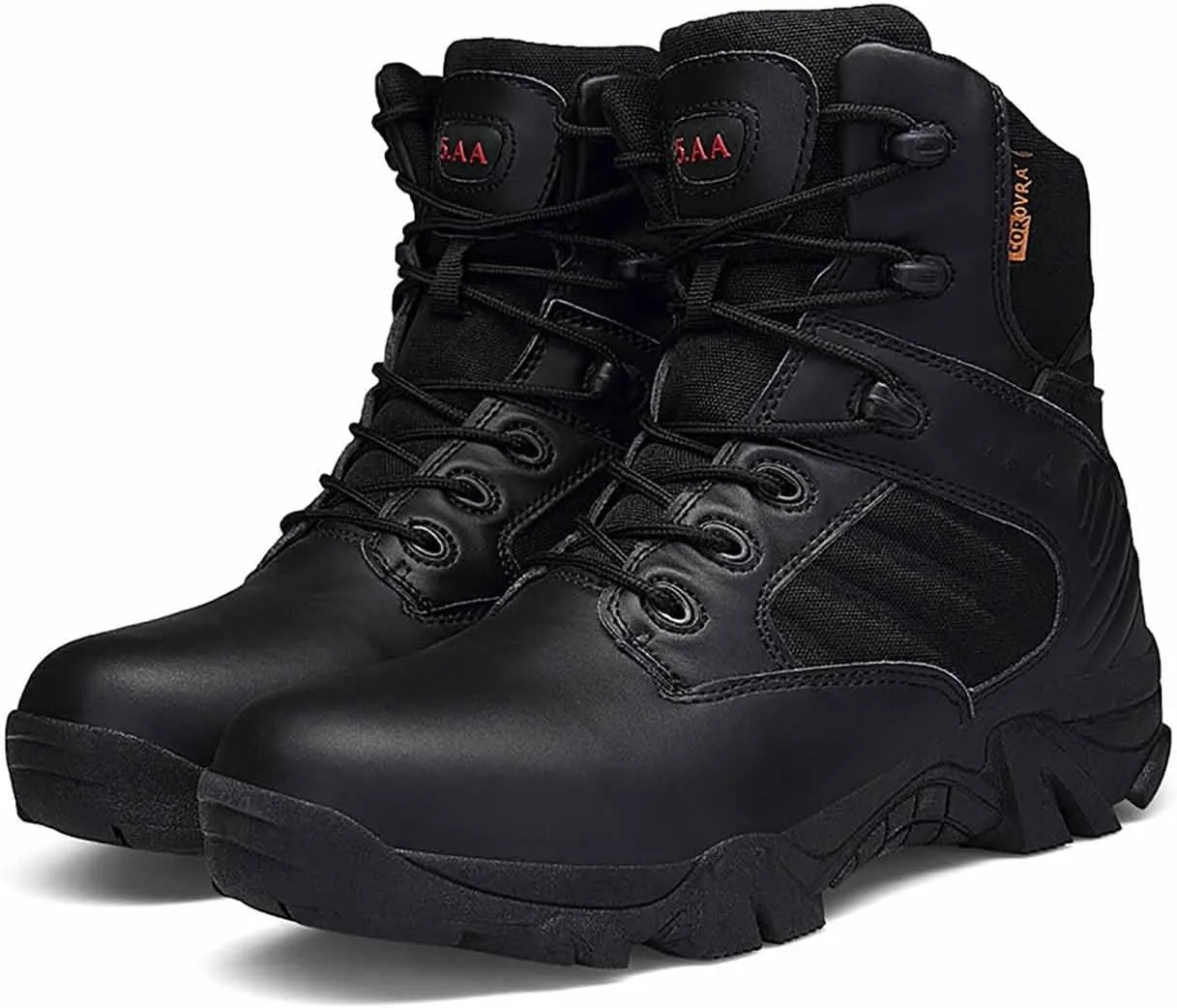 Men's Military Tactical Boots, Durable Suede Leather Military Work Boots, Side Zipper Desert Boots, Lightweight Outdoor Hiking Backpacking Boots, Anti-slip Jungle Boots For Men