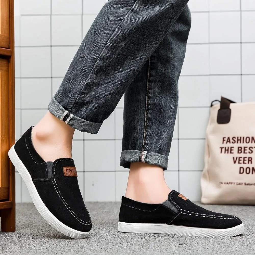 Men's Slip-on Loafers Casual Canvas Shoes Fashion Boat Shoes Casual Shoes Comfortable Lightweight Walking