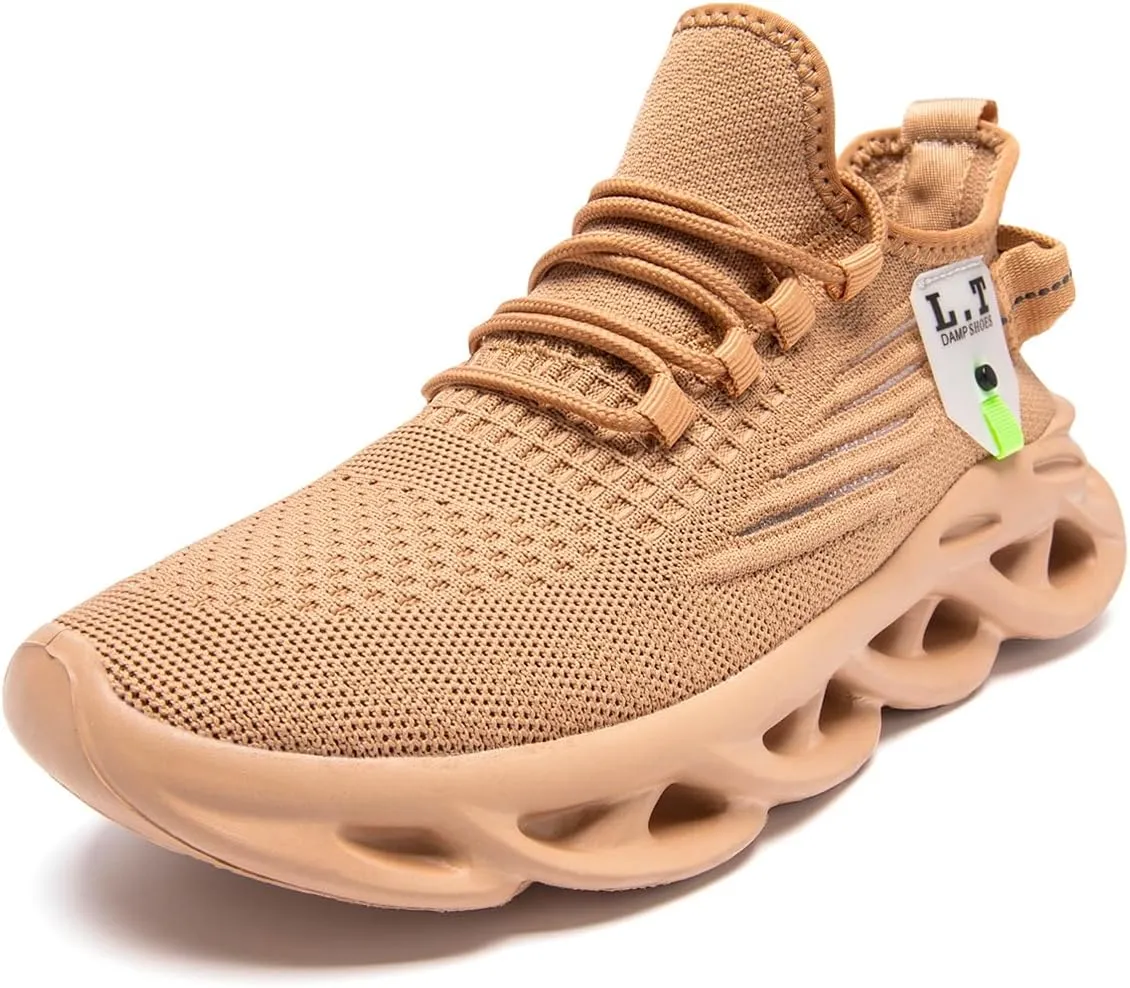 Mens Slip On Running Shoes Athletic Walking Trainers Non Slip Lightweight Breathable Mesh Tennis Comfortable Fashion Sneakers